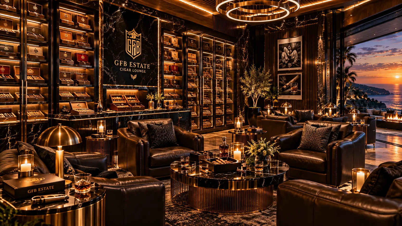 Intimate seating and humidor
