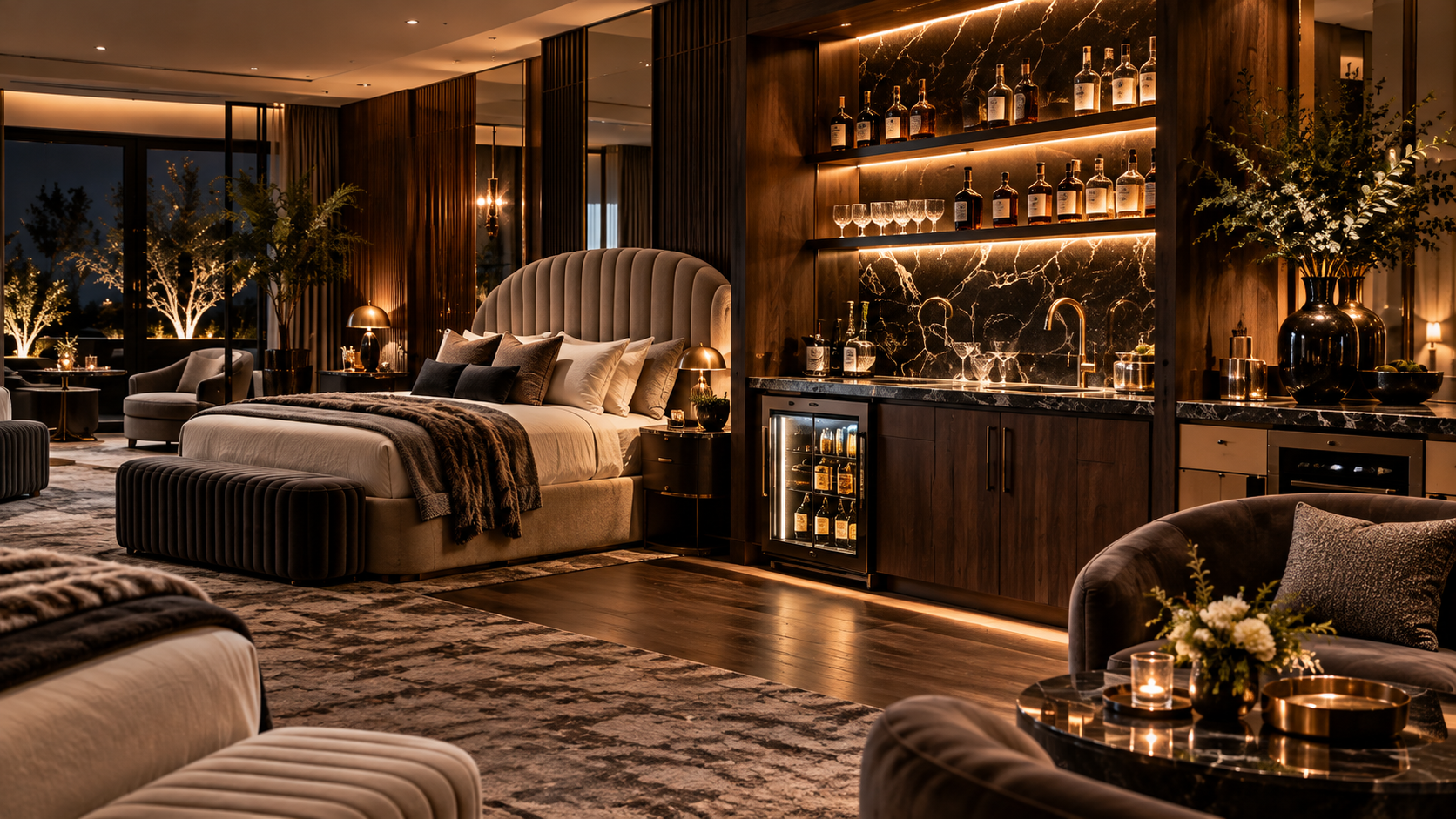 The Wet Bar Chic Room — Wet bar & beverage fridge