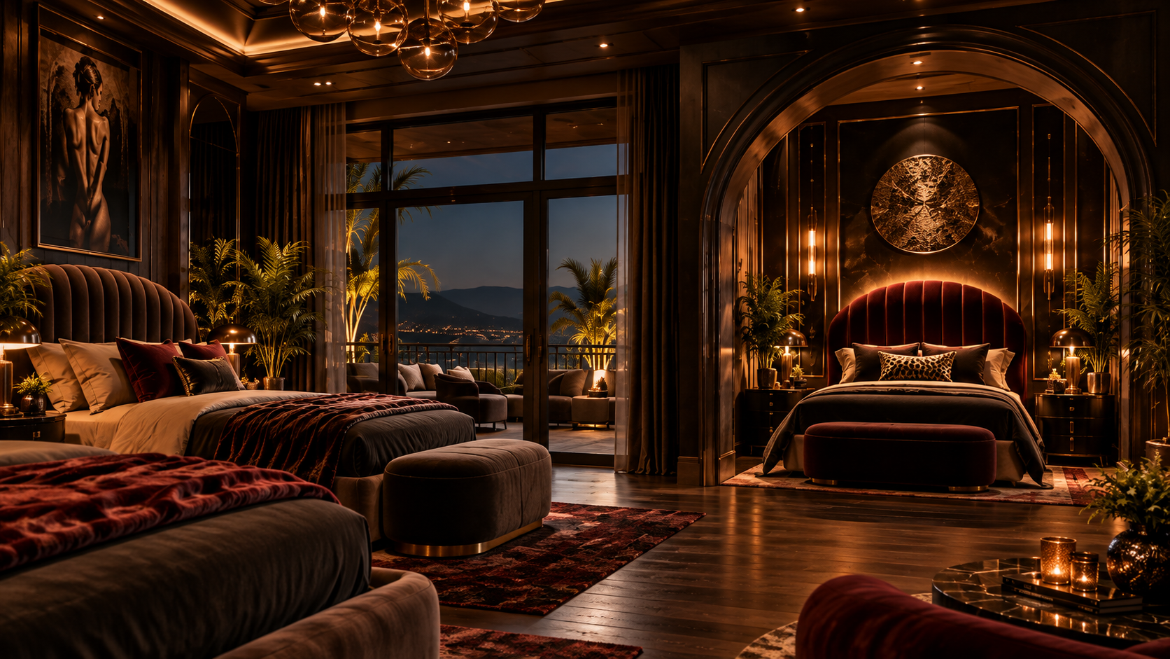 The Secret Society Room — Terrace view & alcove bed