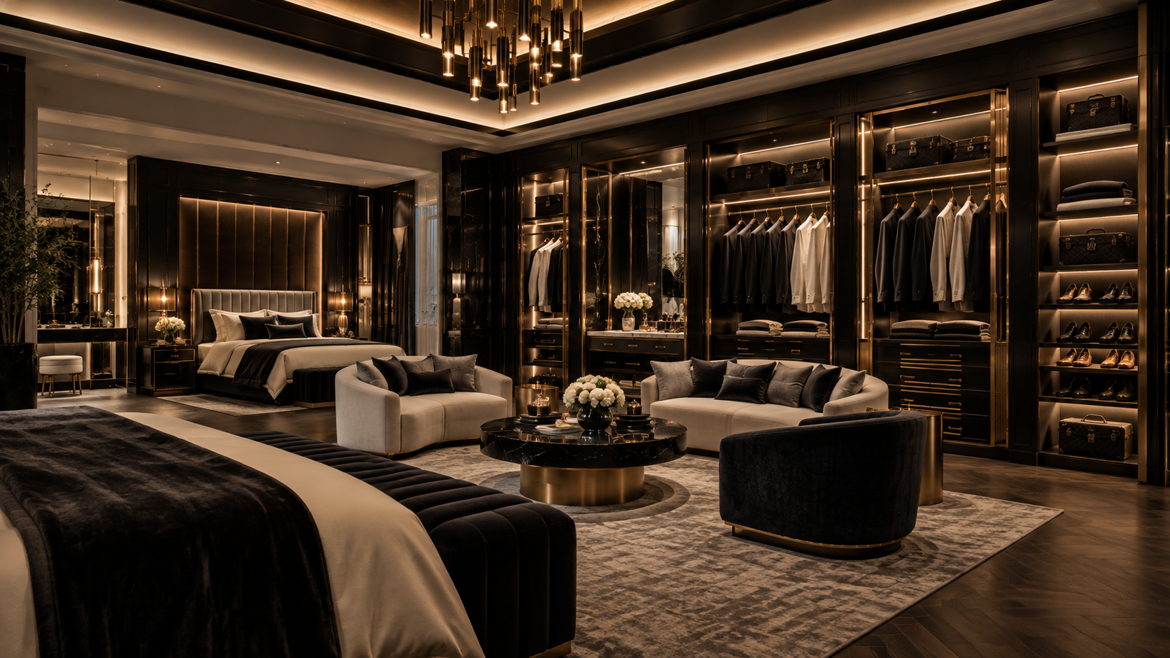 The Black Tie Room — Walk-in closet & lounge