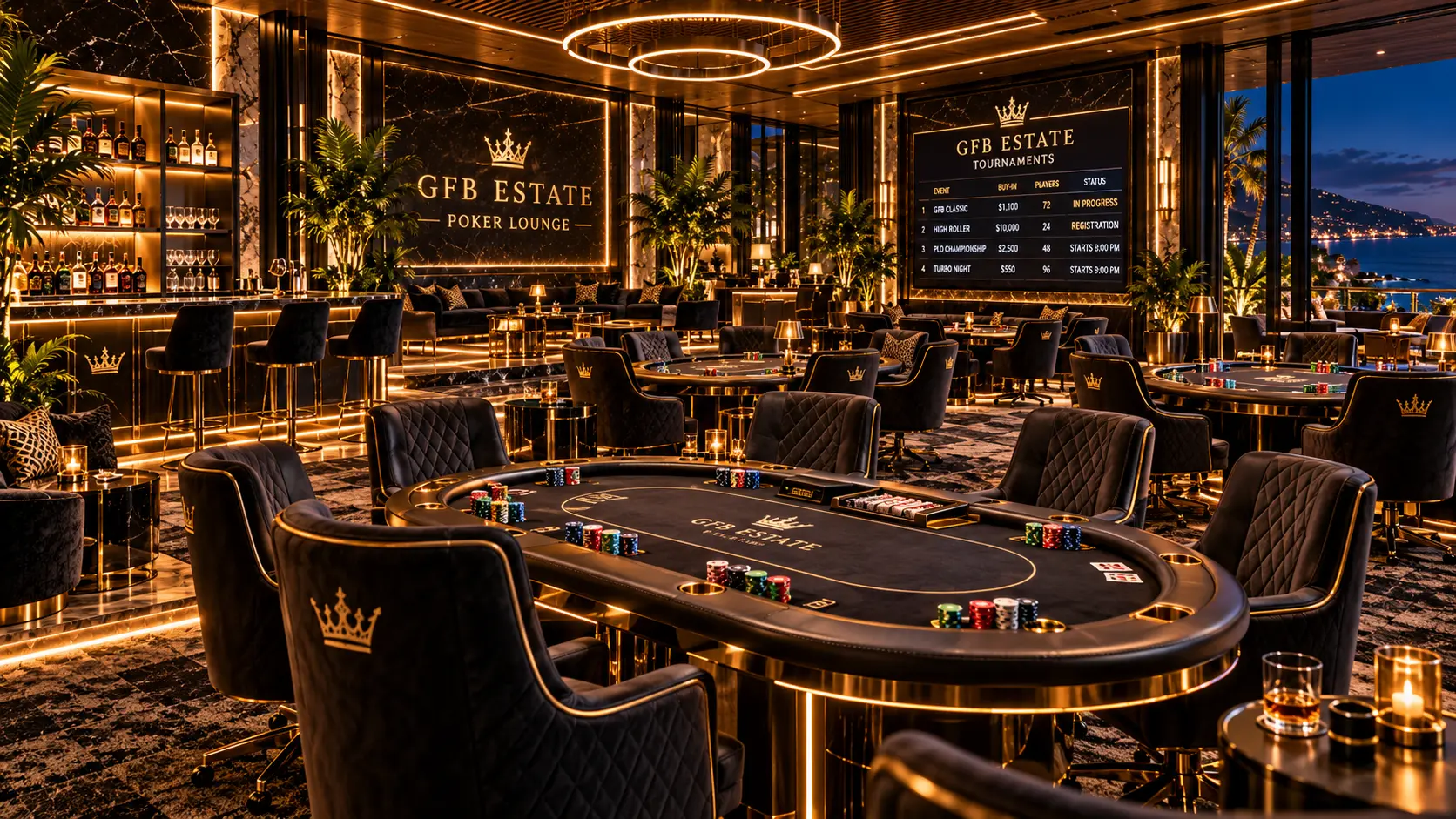 Poker and card lounge
