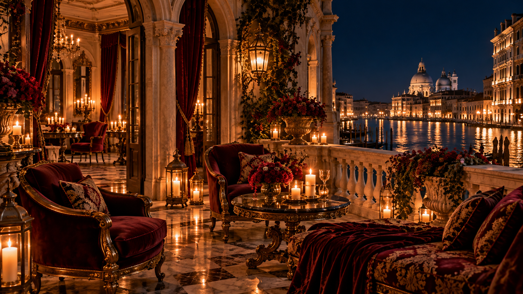 The canal-view balcony