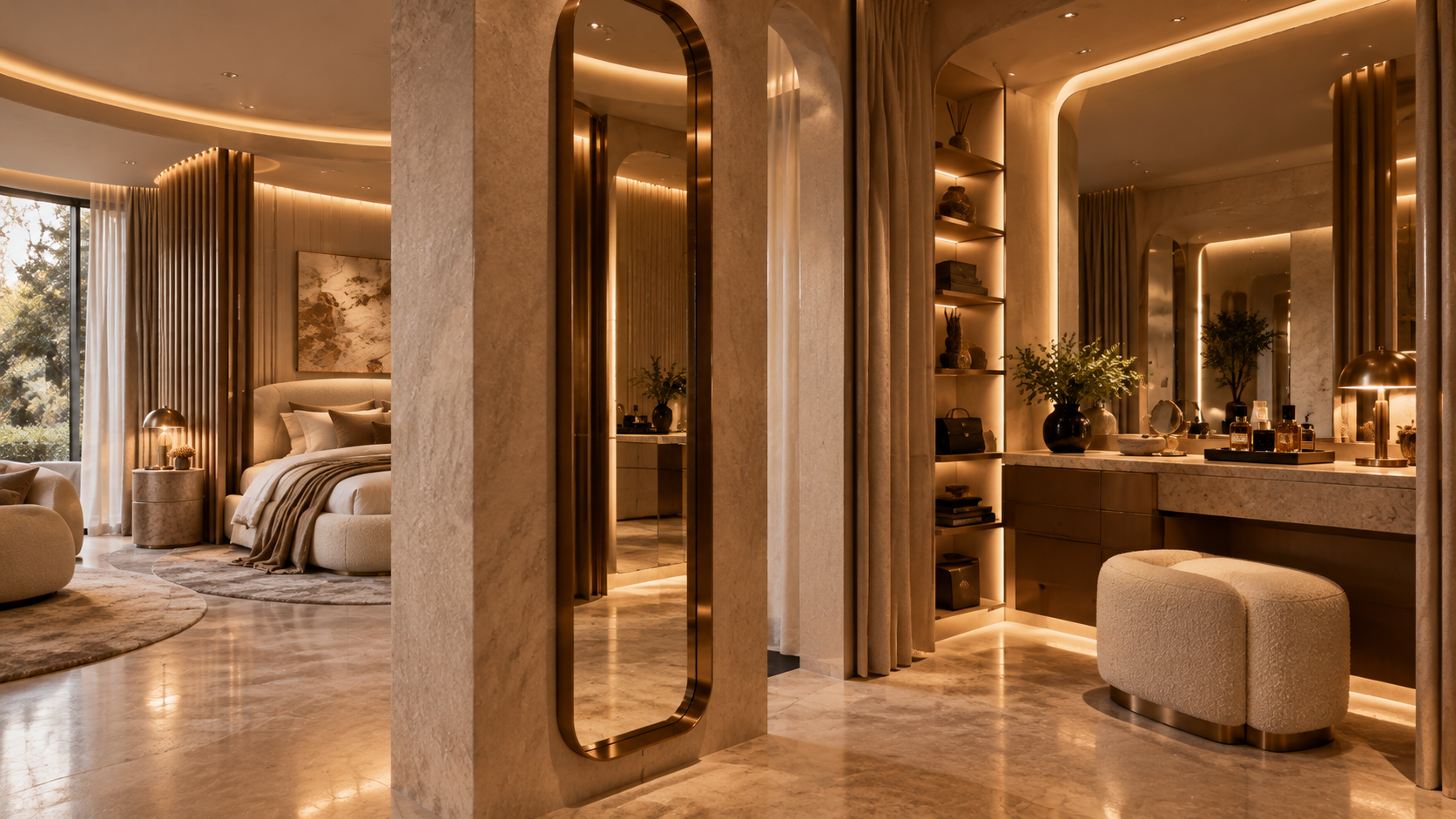 Opulent Neutral — Mirror & vanity