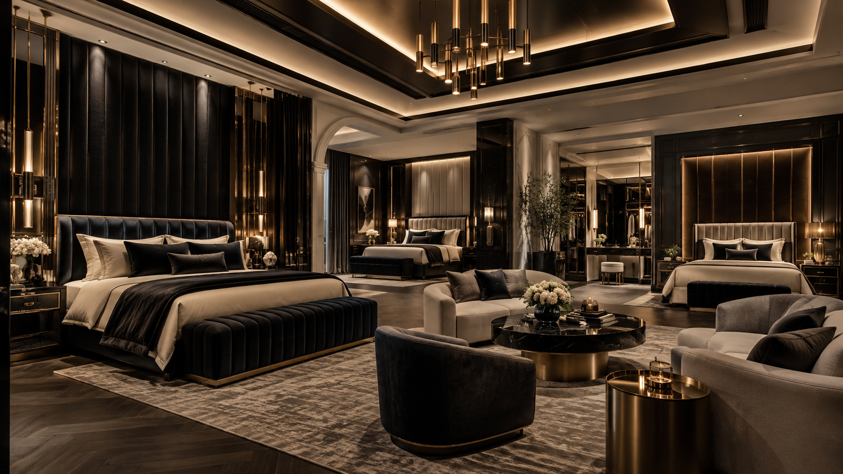 The Black Tie Room — Lounge & arched alcove