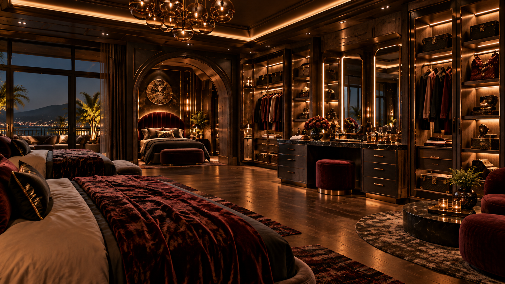 The Secret Society Room — Vanity & walk-in closet