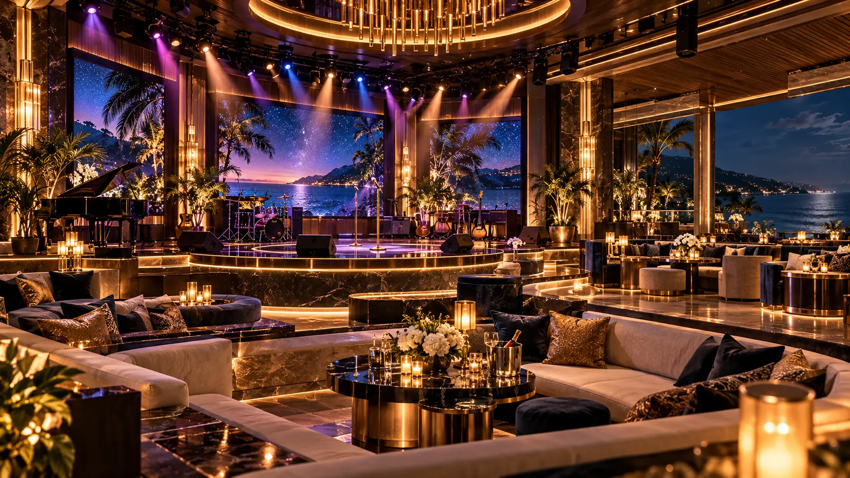 Live entertainment and karaoke stage