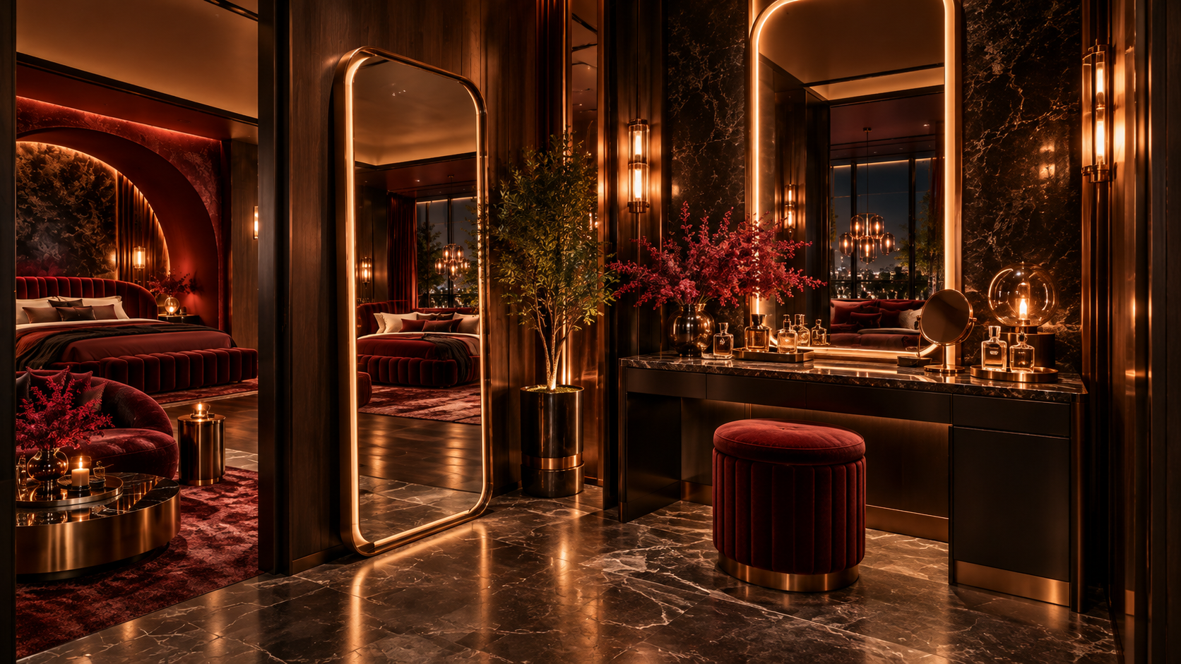 The Red Room — Vanity & dressing area
