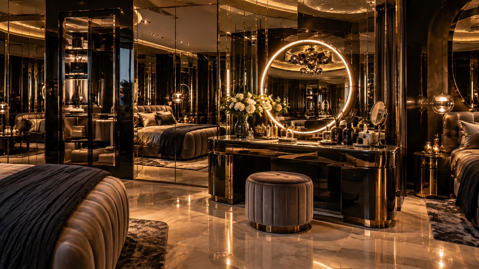 The House of Mirrors Room — Vanity & display closet