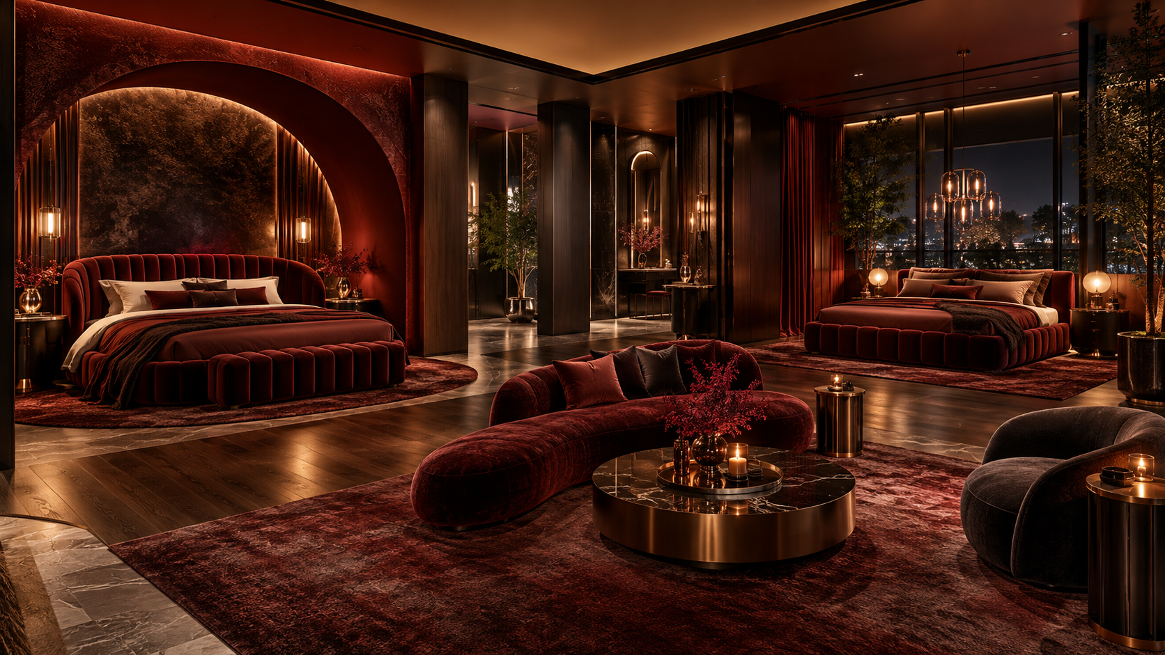 The Red Room — Two-bed overview