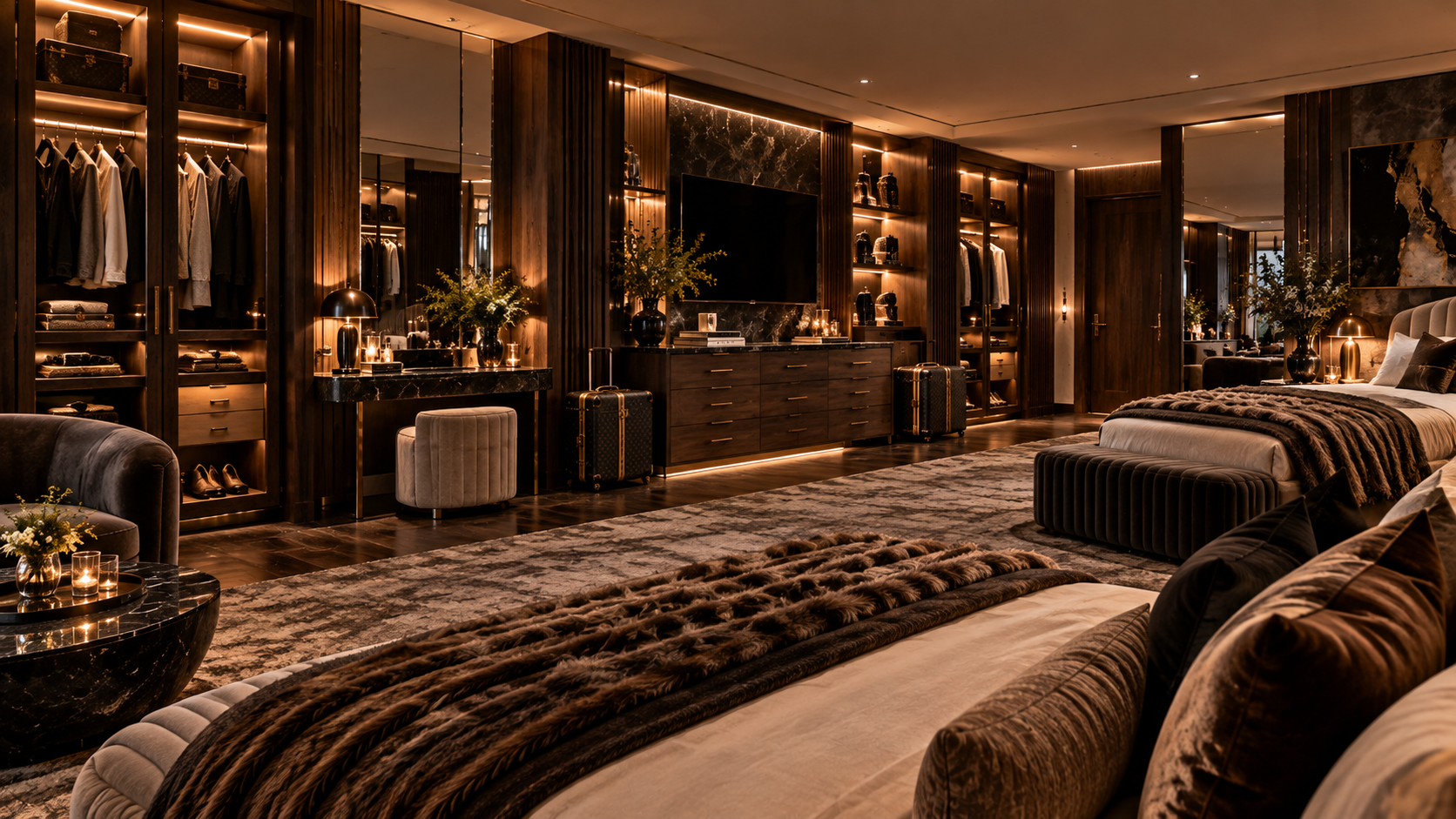 The Wet Bar Chic Room — Walk-in closet & vanity