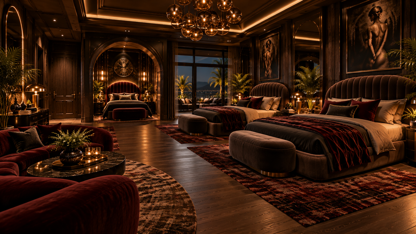 The Secret Society Room — Lounge & arched alcove
