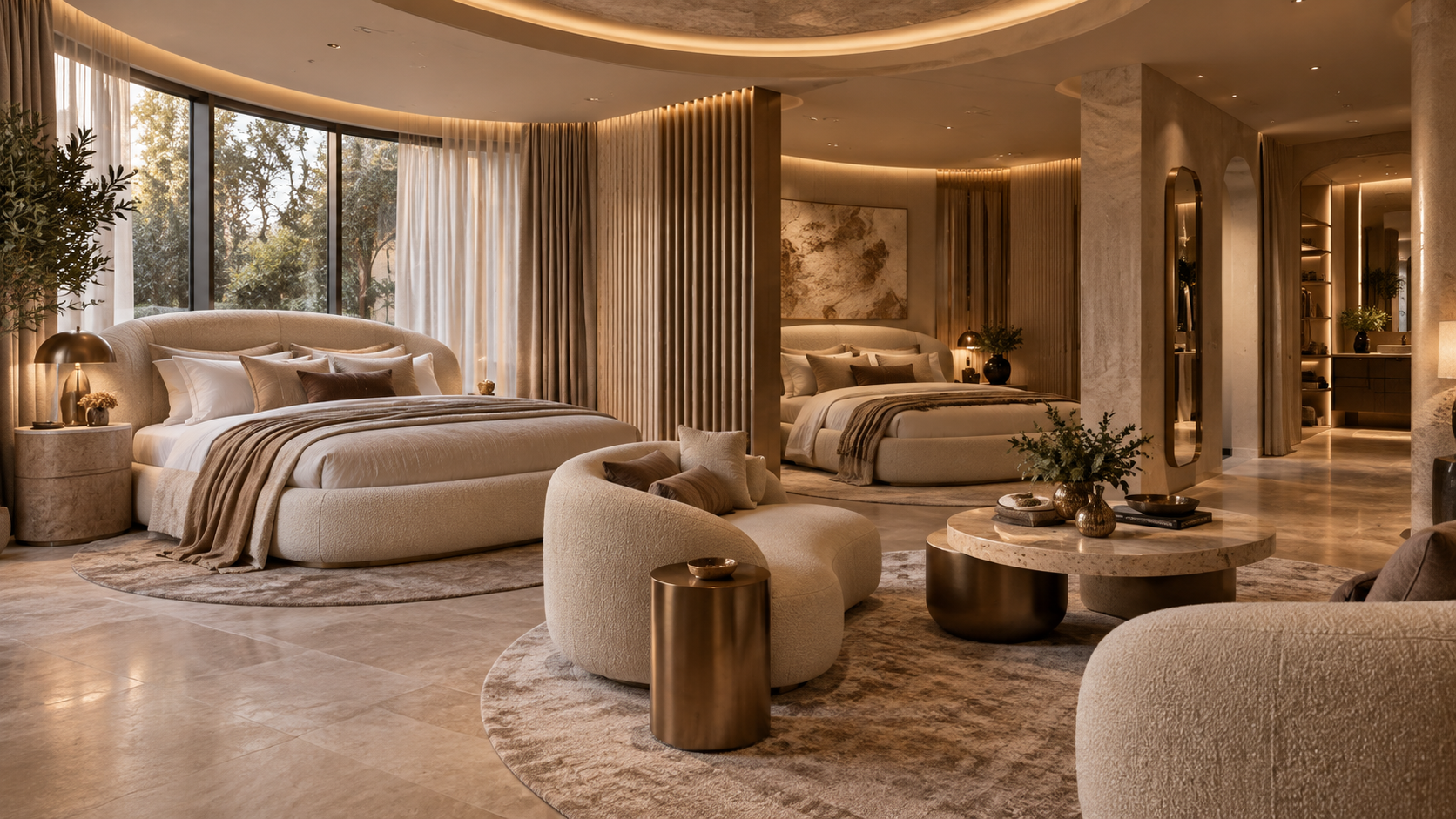 Opulent Neutral — Two-bed overview