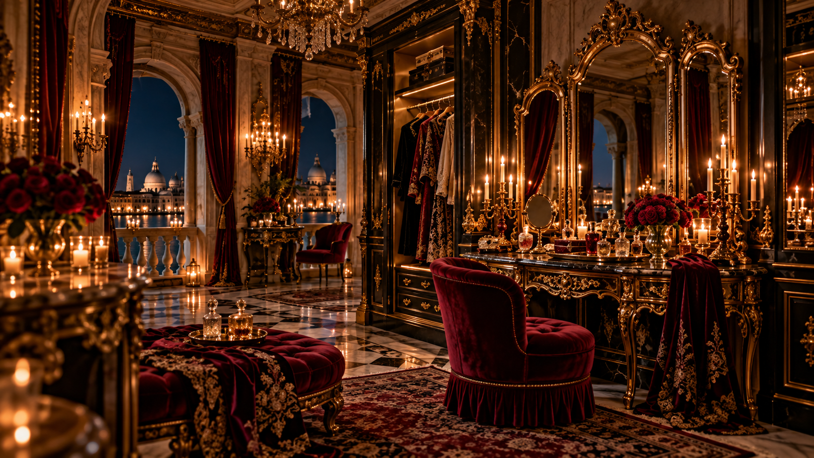 Vanity and dressing area