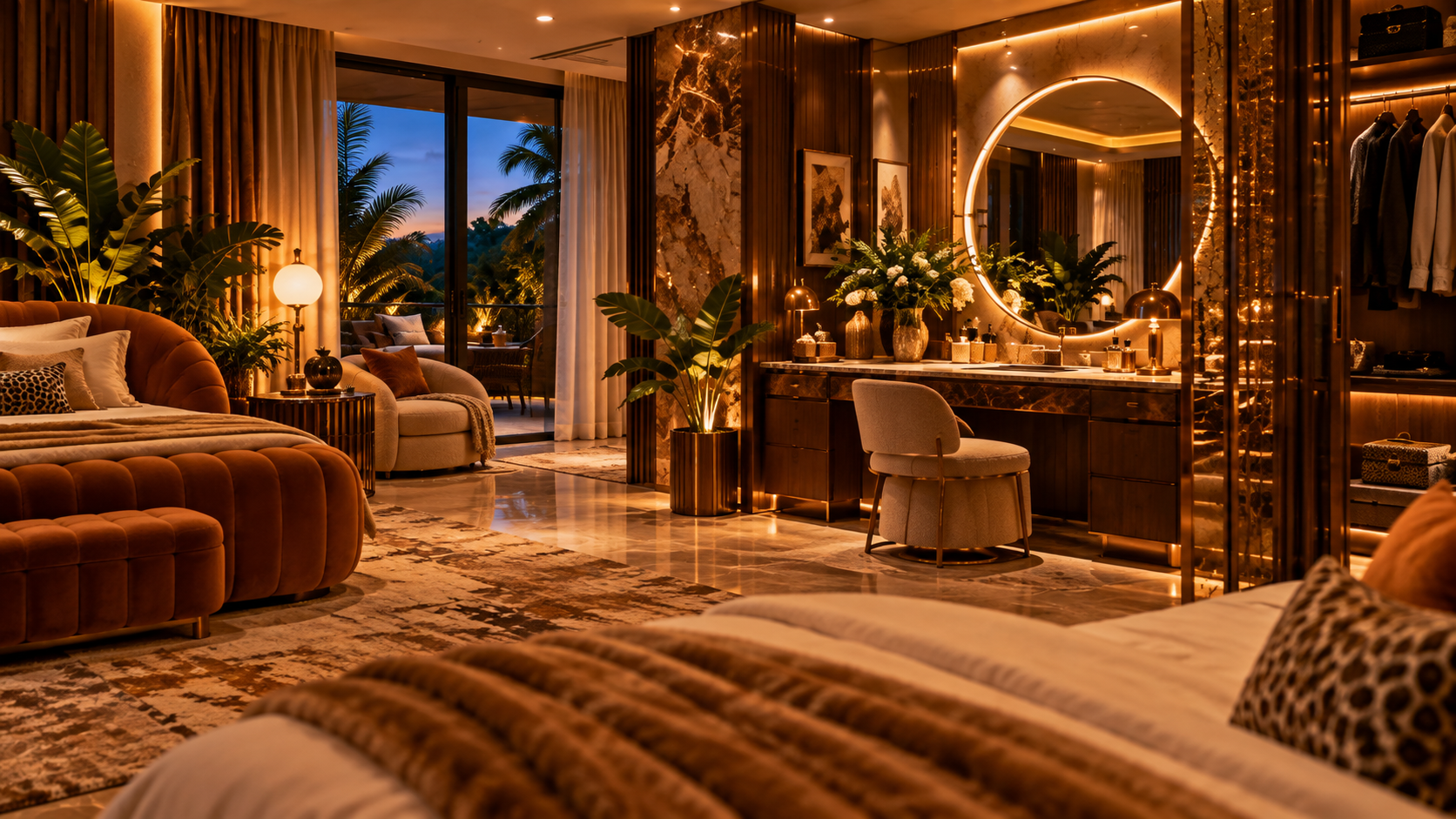 The Honey Trap Room — Vanity & lounge corner