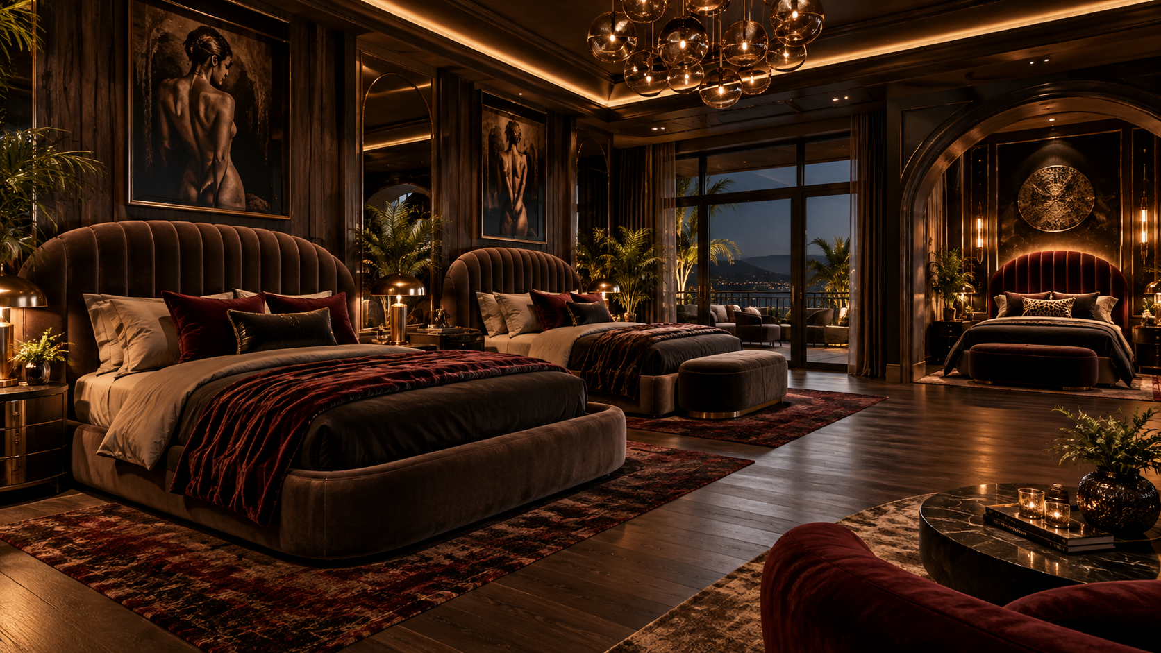 The Secret Society Room — Three-bed overview