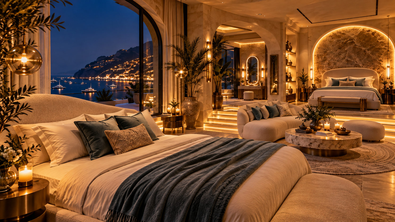 Riviera After Hours — Harbor lights at night