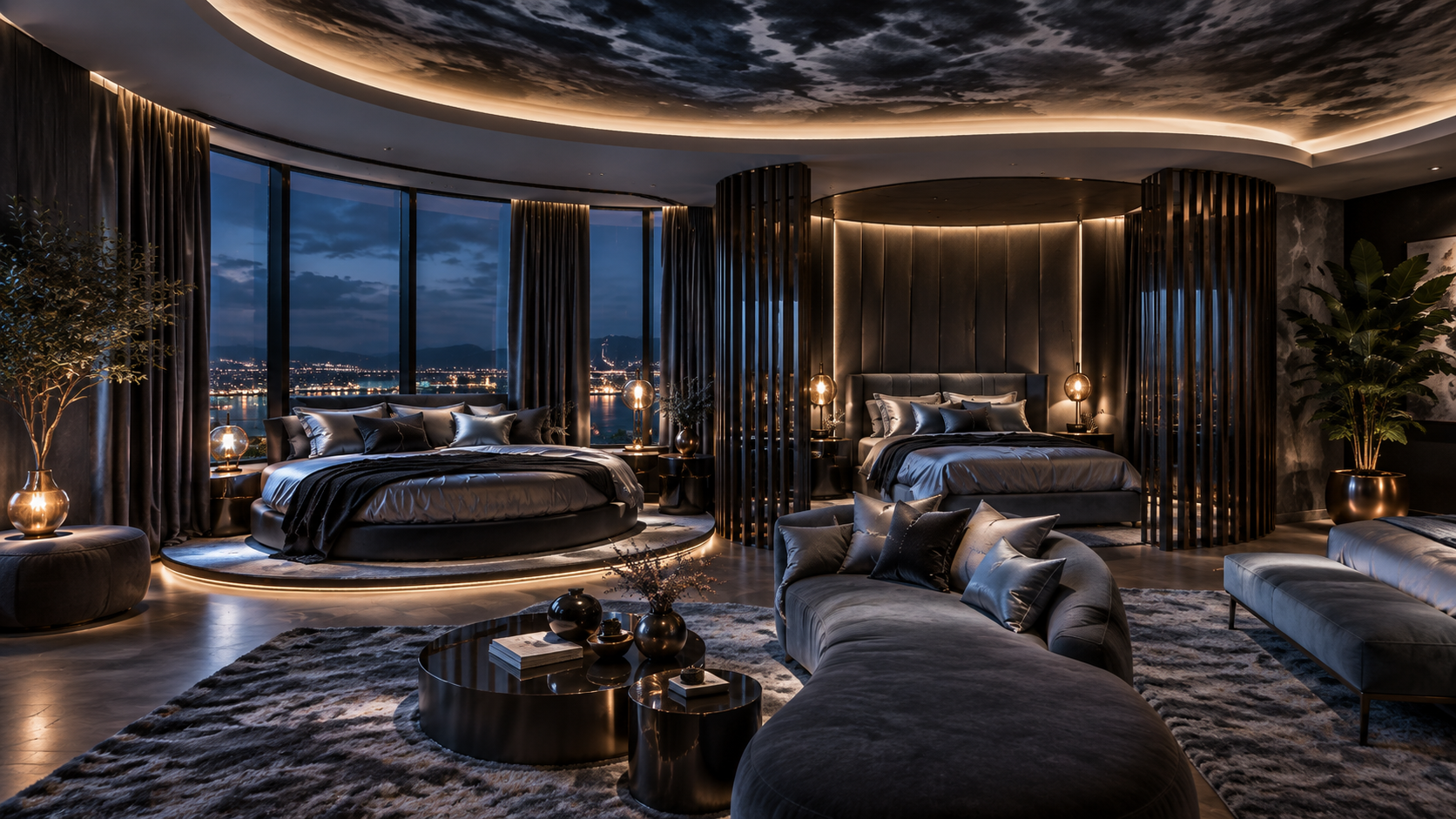 The Stormy Satin Room — Window beds & lounge