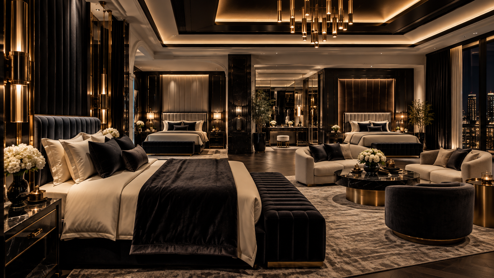 The Black Tie Room — Three-bed overview