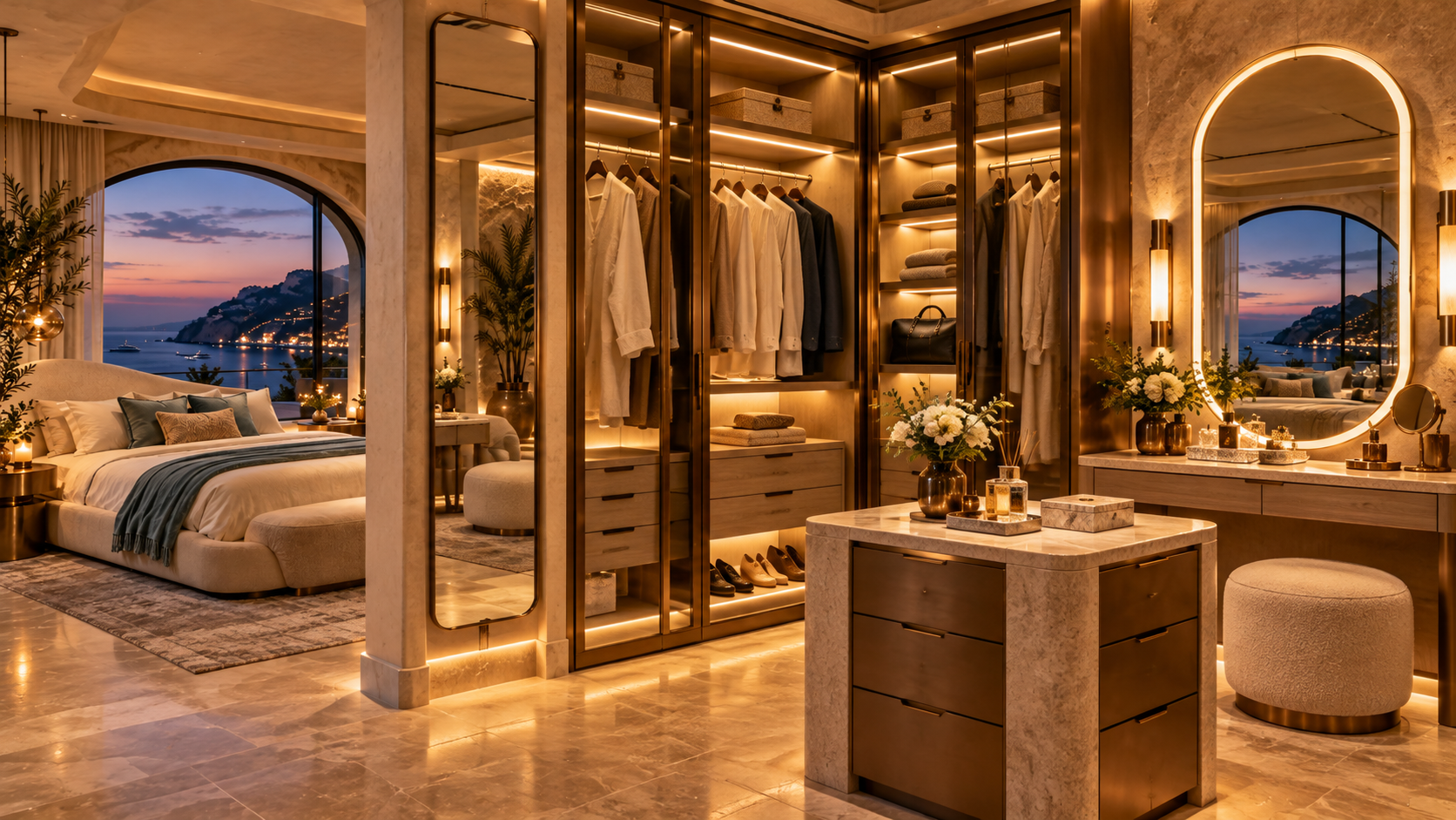 Riviera After Hours — Walk-in closet & vanity