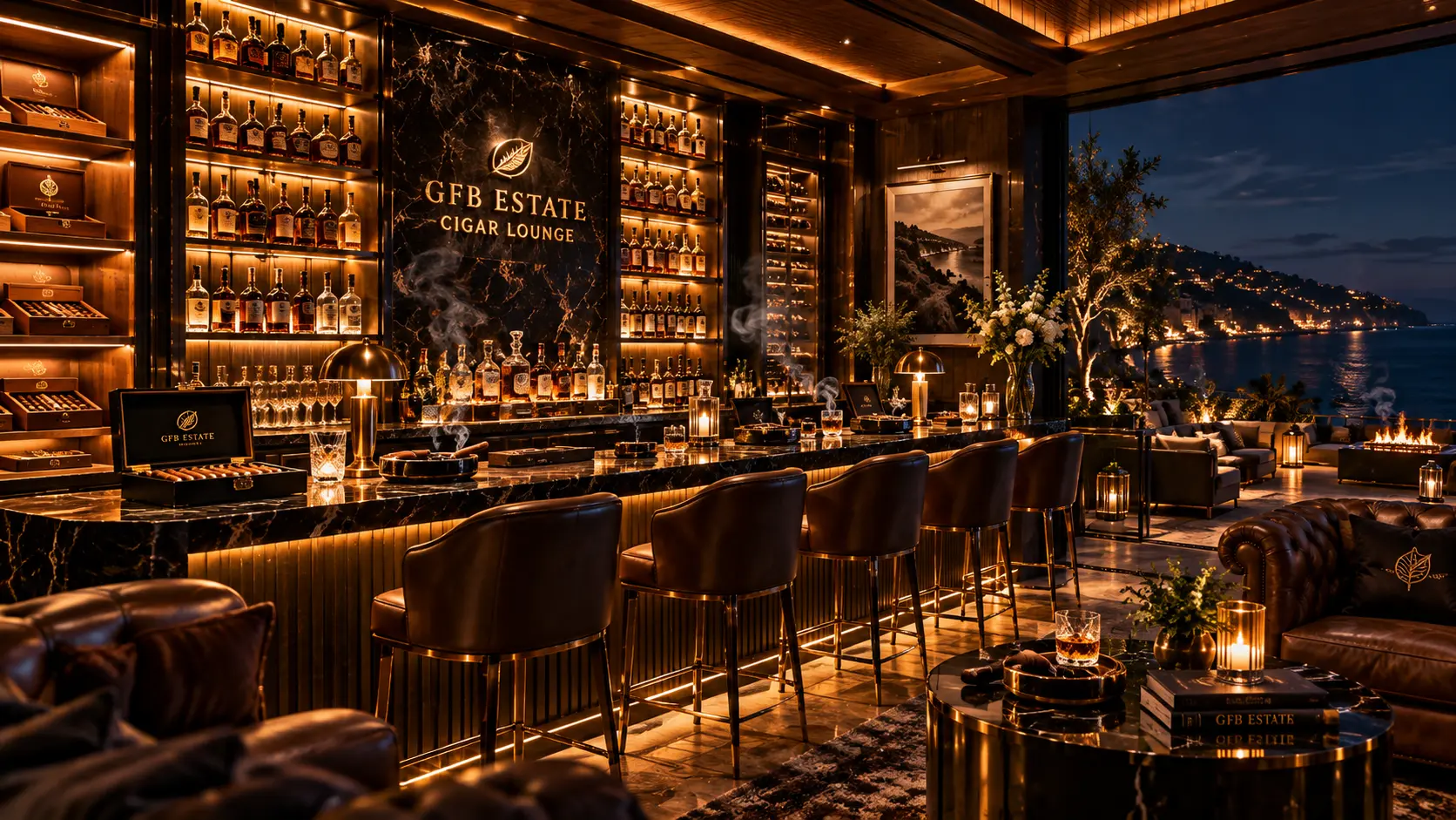 Bar and smoke atmosphere
